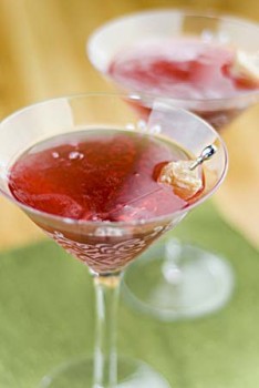 Cranberry Ginger Champagne Martini Cocktails